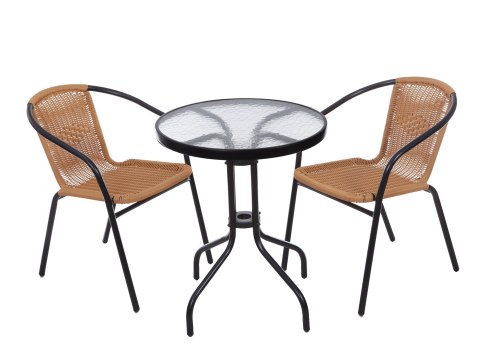 STOLIK OGRODOWY 60 CM SZKŁO HARTOWANE STÓŁ NA OGRÓD TARAS BALKON MULTIGARDEN