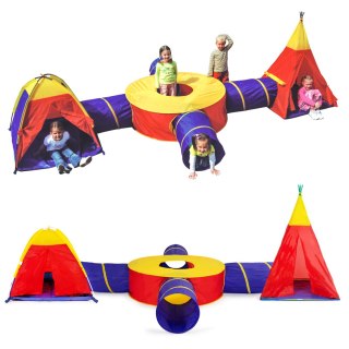 ZESTAW NAMIOTÓW DLA DZIECI 7W1 DOMKI + 4 TUNELE IPLAY