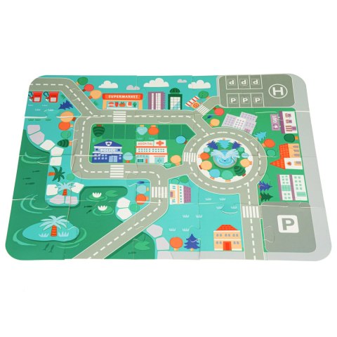 DREWNIANE KLOCKI EDUKACYJNE MIASTO MATA 121 SZTUK ECOTOYS