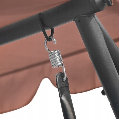 HUŚTAWKA OGRODOWA ROZKŁADANA 3-OSOBOWA 2W1 PODUSZKI BRĄZOWA MULTIGARDEN