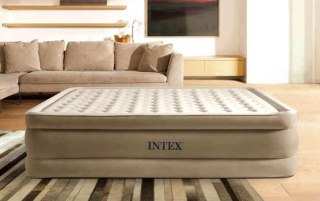 MATERAC DMUCHANY DWUOSOBOWY 203X152 CM Z WBUDOWANĄ POMKĄ INTEX 64428