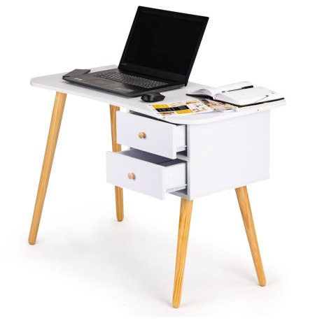 NOWOCZESNE BIURKO KOMPUTEROWE STOLIK 2 SZUFLADY MODERNHOME