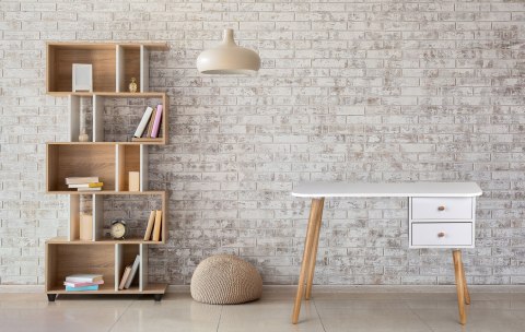 NOWOCZESNE BIURKO KOMPUTEROWE STOLIK 2 SZUFLADY MODERNHOME