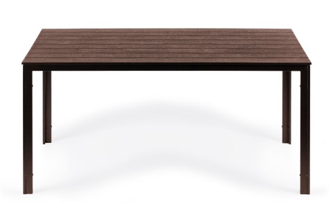 STÓŁ OGRODOWY 6-OSOBOWY 156X78 CM POLYWOOD MEBLE NA TARAS BRĄZOWY