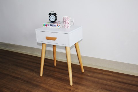 SZAFKA NOCNA NOWOCZESNY STOLIK KAWOWY BIAŁY MODERNHOME