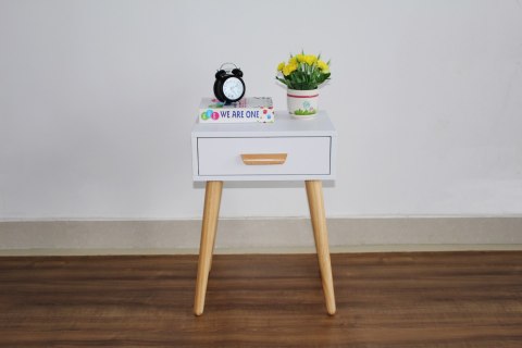 SZAFKA NOCNA NOWOCZESNY STOLIK KAWOWY BIAŁY MODERNHOME