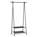 WIESZAK STOJĄCY STOJAK NA KÓŁKACH Z 2 PÓŁKAMI NA UBRANIA BUTY MODERNHOME