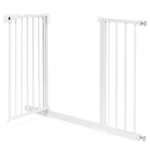BRAMKA BARIERKA ZABEZPIECZAJĄCA 74-132 CM NA SCHODY I DRZWI STAL DODATKOWE PANELE BIAŁA ECOTOYS
