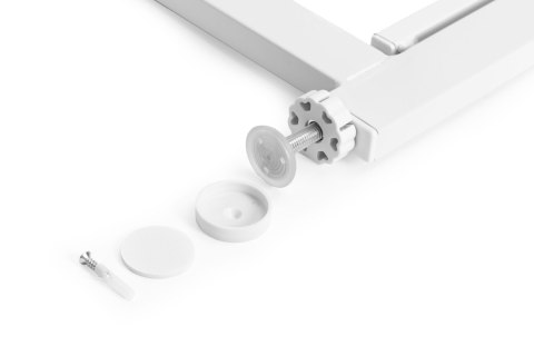 BRAMKA BARIERKA ZABEZPIECZAJĄCA 74-132 CM NA SCHODY I DRZWI STAL DODATKOWE PANELE BIAŁA ECOTOYS