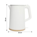 CZAJNIK ELEKTRYCZNY BEZPRZEWODOWY TURYSTYCZNY 1500 W 1.7 L OBROTOWY BIAŁY