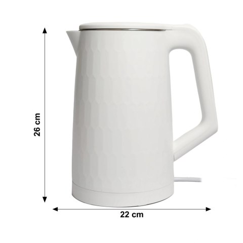 CZAJNIK ELEKTRYCZNY BEZPRZEWODOWY TURYSTYCZNY 1500 W 1.8 L OBROTOWY BIAŁY