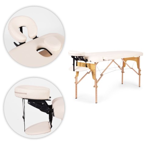 DREWNIANY STÓŁ DO MASAŻU I REHABILITACJI 2-SEGMENTOWY SKŁADANY W WALIZKĘ + TORBA MODERNHOME