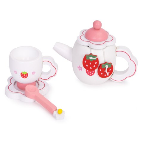 DREWNIANY ZESTAW DO HERBATY DZBANEK FILIŻANKI 14 ELEMENTÓW ECOTOYS