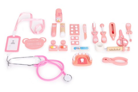 DREWNIANY ZESTAW MAŁEGO LEKARZA TORBA MEDYCZNA DLA DZIECI 24 ELEMENTY ECOTOYS