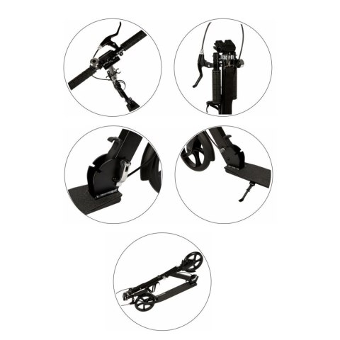 HULAJNOGA MIEJSKA DLA DZIECI I MŁODZIEŻY SKŁADANA REGULACJA WYSOKOŚCI 95-105 CM KOŁA 200 MM UCHWYT NA BIDON