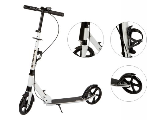 HULAJNOGA MIEJSKA DLA DZIECI I MŁODZIEŻY SKŁADANA REGULACJA WYSOKOŚCI 95-105 CM KOŁA 200 MM UCHWYT NA BIDON