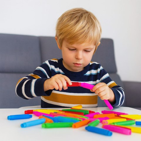 KOLOROWE RURKI SENSORYCZNE POP TUBE DLA DZIECI TUBY ANTYSTRESOWE DO ŁĄCZENIA 60 SZTUK