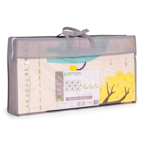 MATA PIANKOWA DLA DZIECI 200X150 CM EDUKACYJNA DWUSTRONNA SKŁADANA MIARKA WZROSTU ALFABET ECOTOYS