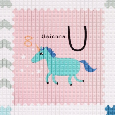 MATA PIANKOWA DLA DZIECI EDUKACYJNA DWUSTRONNA ZWIJANA ALFABET ECOTOYS