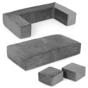 SOFA MODUŁOWA SKŁADANA DLA DZIECI DIY 4 MIĘKKIE PODUCHY - SZARA ECOTOYS