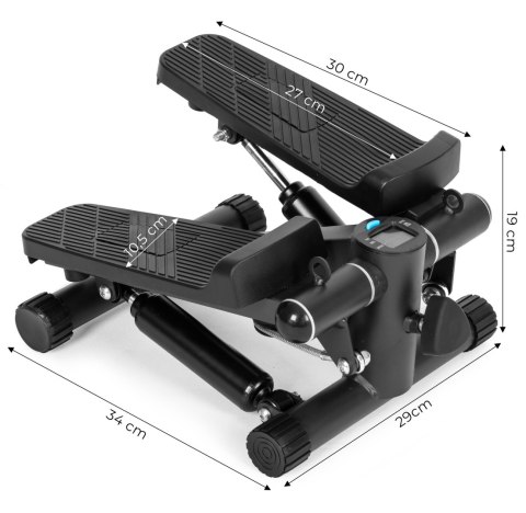 STEPPER Z EKSPANDERAMI DO ĆWICZEŃ FITNESS LICZNIK WYŚWIETLACZ MODERNHOME