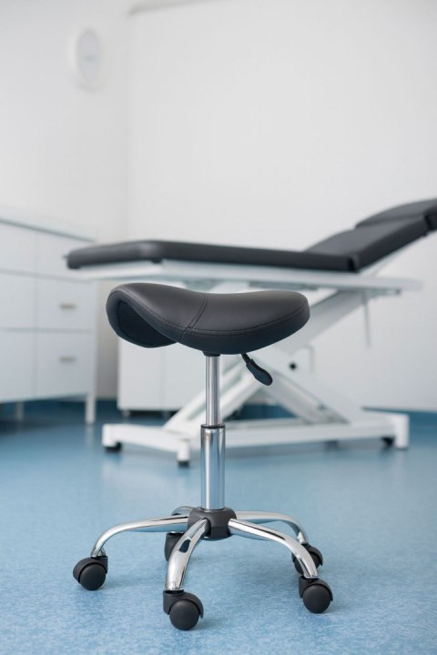 STOŁEK OBROTOWY SIODŁO TABORET KOSMETYCZNY MEDYCZNY FOTEL REGULOWANY CZARNY MODERNHOME