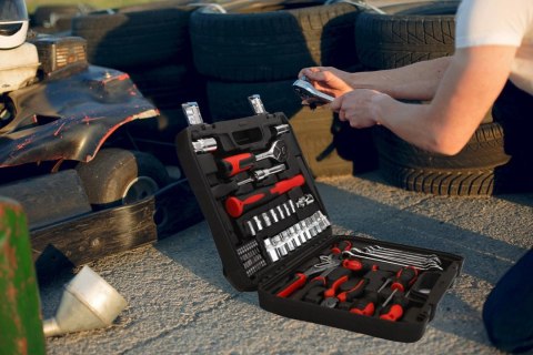 ZESTAW NARZĘDZI WALIZKA NARZĘDZIOWA 58 ELEMENTÓW KLUCZE WKRĘTAKI SZCZYPCE