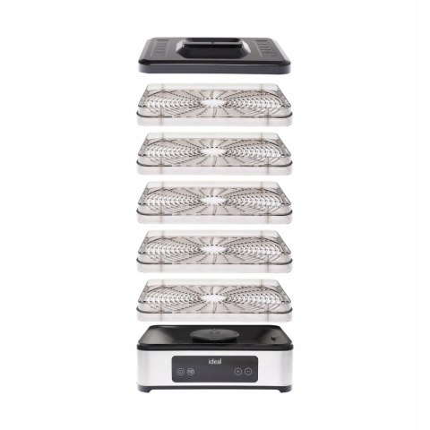 DUŻA SUSZARKA DO GRZYBÓW OWOCÓW WARZYW IDEAL INOX + TERMOOBIEG 400W + TIMER