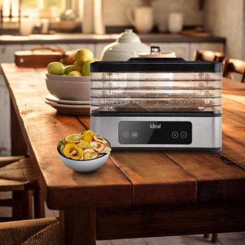 DUŻA SUSZARKA DO GRZYBÓW OWOCÓW WARZYW IDEAL INOX + TERMOOBIEG 400W + TIMER