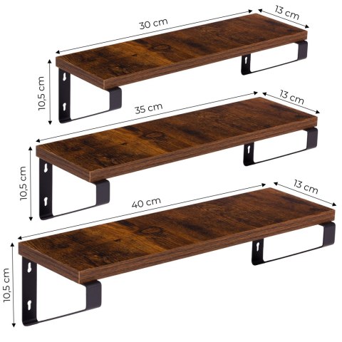 KWIETNIK ŚCIENNY 3 PÓŁKI WISZĄCE NA KWIATY OZDOBY LOFT MODERNHOME