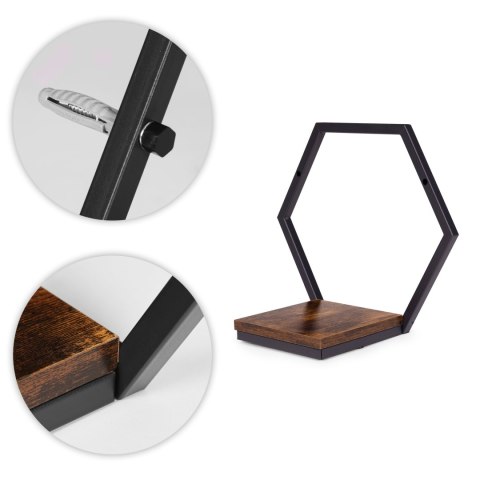 KWIETNIK ŚCIENNY PÓŁKA WISZĄCA NA KWIATY OZDOBY LOFT HEKSAGON MODERNHOME