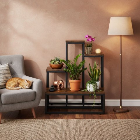 KWIETNIK STOJĄCY STOJAK NA KWIATY OZDOBY 4 PÓŁKI LOFT MODERNHOME