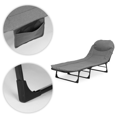 ŁÓŻKO POLOWE TURYSTYCZNE 200X65 CM KANADYJKA LEŻANKA SKŁADANA MULTIGARDEN