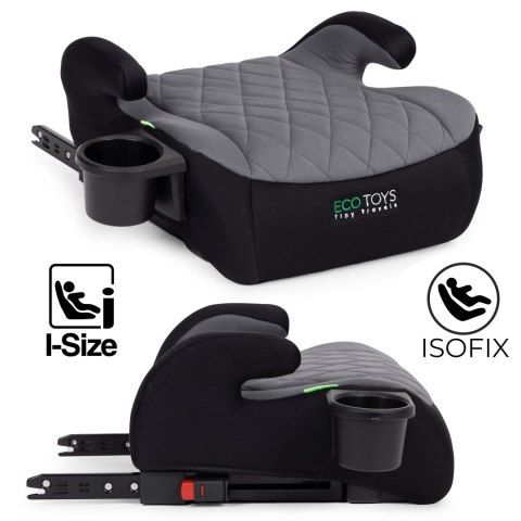 PODKŁADKA ISOFIX SAMOCHODOWA SIEDZISKO DLA DZIECI I-SIZE WZROST 125-150 CM UCHWYT NA NAPOJE ECOTOYS