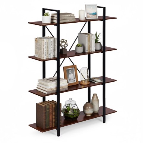 REGAŁ LOFTOWY INDUSTRIALNY DO SALONU BIURA 4 PÓŁKI METALOWA RAMA MODERNHOME