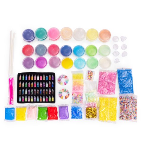 ZESTAW DO ROBIENIA SLIME GLUTKÓW DLA DZIECI DIY MASA PLASTYCZNA ROZCIĄGLIWA GNIOTEK 113 ELEMENTÓW