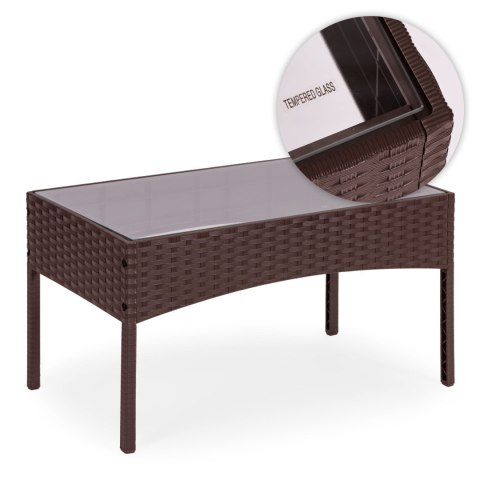 ZESTAW MEBLI OGRODOWYCH STÓŁ ŁAWKA FOTELE BRĄZOWY MULTIGARDEN