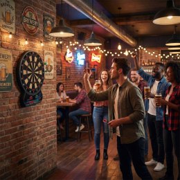 Elektroniczna tarcza do darta gry w rzutki lotki tablica LCD 42 cm 27 gier zestaw 12 rzutek