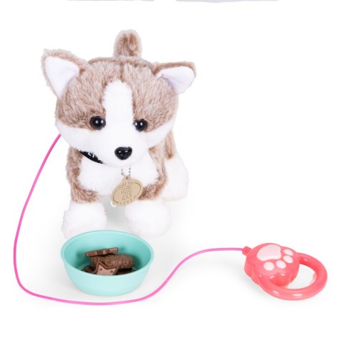 Interaktywny piesek na smyczy husky chodzi i merda ogonem melodyjki