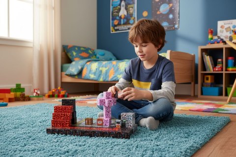 Klocki magnetyczne konstrukcyjne dla dzieci zestaw 160 elementów