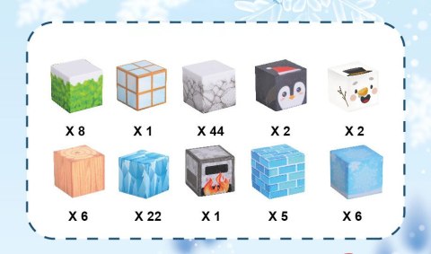 Klocki magnetyczne konstrukcyjne dla dzieci zestaw 97 elementów - Zima