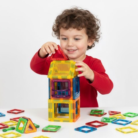 Klocki magnetyczne konstrukcyjne domek autko 45 elementów