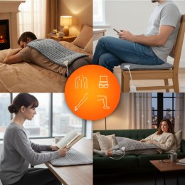 Poduszka elektryczna 60x30 cm mata grzewcza z pilotem 10 poziomów grzania 75W ModernHome