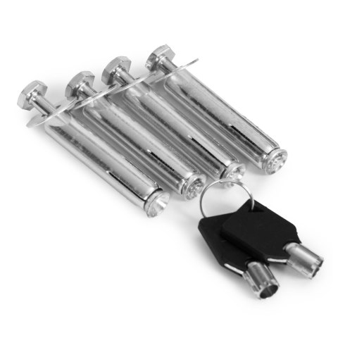 Blokada parkingowa składana zapora 50 cm na klucz z odblaskowymi pasami