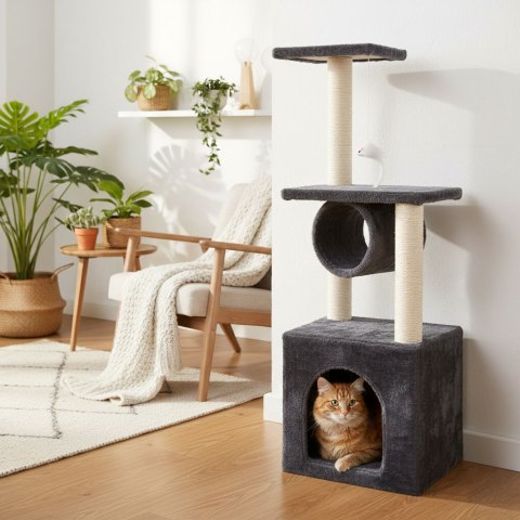 Drapak dla kota legowisko słupek wieża do drapania domek 94 cm szary Petsi
