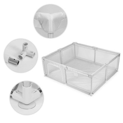 Kojec dla dziecka 140x200 cm suchy basen plac zabaw szary + torba ECOTOYS