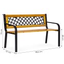 Drewniana ławka ogrodowa z ażurowym oparciem 118x52 cm parkowa MultiGarden