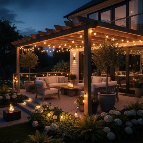 Girlanda ogrodowa świetlna łańcuch 30x LED 20m 9 trybów lampki ogrodowe 9W