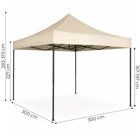 Pawilon ogrodowy eventowy automatyczny samorozkładalny namiot daszek 3x3 m beżowy MultiGarden