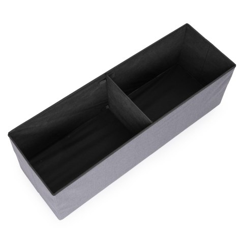 Pufa pikowana 111x38 cm ze schowkiem tapicerowana ława skrzynia jasnoszara ModernHome